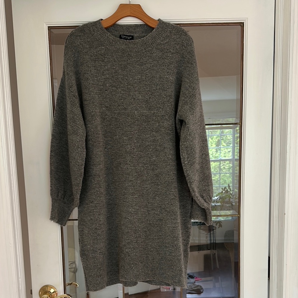 Topshop Heather Gray Knit Dress